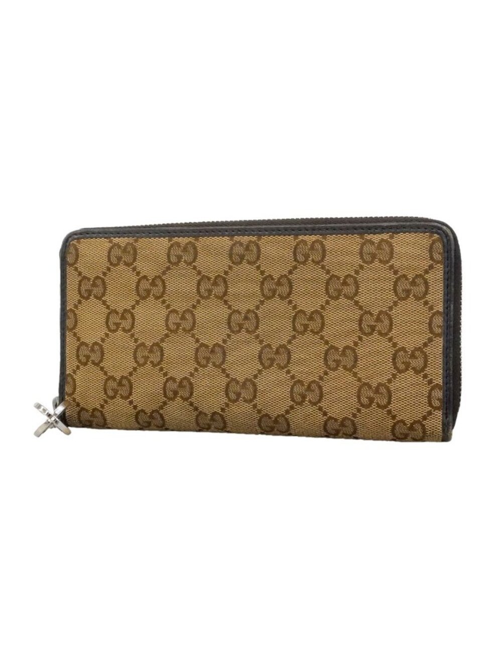 Gucci Wallet GG Canvas Brown Gold